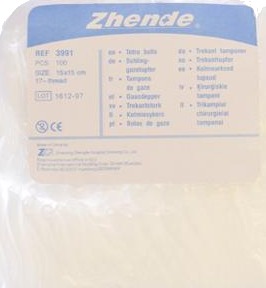 Onemed trekanttupfer gas usteril 15x15cm 100 stk