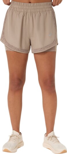 Asics Nagino Run 2 N 1 Short   Beige   L
