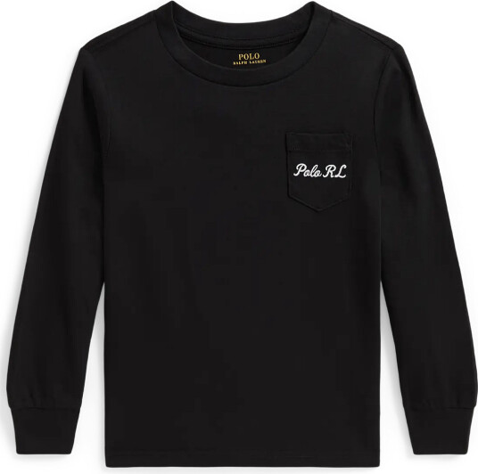 Ralph Lauren Kids Polo Bear Cotton Long Sleeve Tee Black 7