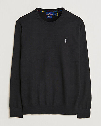 Polo Ralph Lauren Pima Cotton Crew Neck Pullover Polo Black Polo Ralph Lauren Pima Cotton Crew Neck Pullover Polo Black