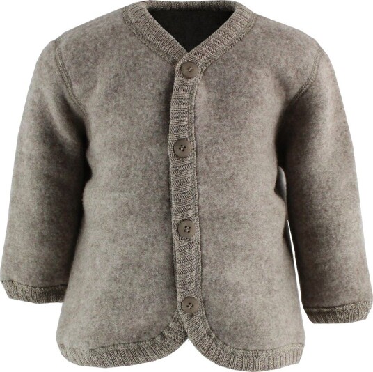 Brun cardigan i Softull | Joha | Baby | Sesame Mel | størrelse 90 | 100% Soft Ull til