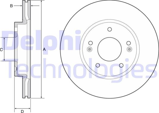DELPHI BG4955C Bremseskive