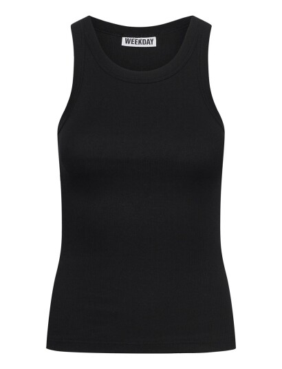 Weekday Fitted Rib Tank Top Black XS