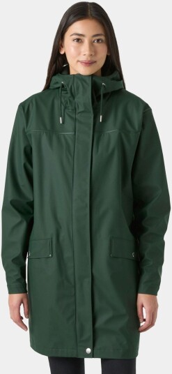 Helly Hansen Dame Moss Vanntett Regn Frakk Grønn L