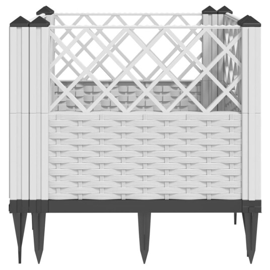 Plantekasse med plugger hvit 43,5x43,5x43,5 cm PP