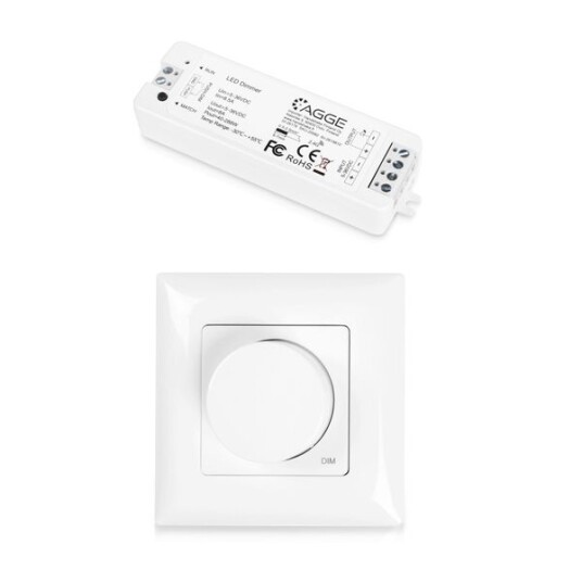 Driver for LED stripe AGGE Single Colour Controller RF 2,4 GHz Driver + Fjernkontroll Dimming Rotary Panel Driver for LED stripe AGGE Single Colour Controller RF 2,4 GHz Driver + Fjernkontroll Dimming Rotary Panel