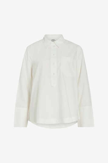 Rouge Edit Skjorte rouBelmont LS Half Placket Hvit