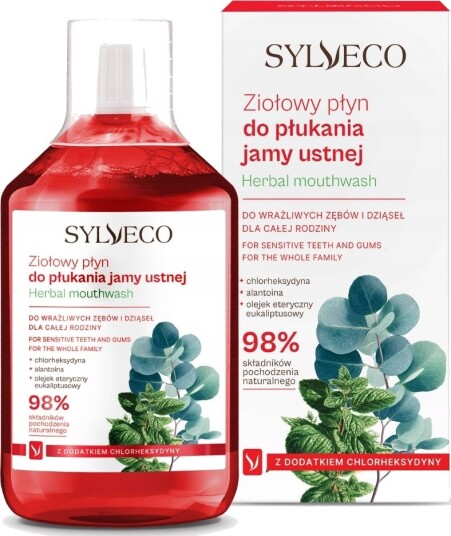 Sylveco Herbal munnskyll med klorheksidin og xylitol 500 ml
