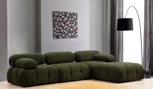 Belgin Boblende Divansofa 3 seter 288 cm Grønn Belgin Boblende Divansofa 3 seter 288 cm Grønn