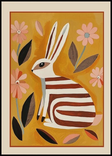 Striped Hare Plakat Plakat / 30x40cm