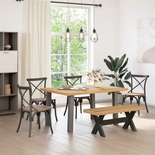vidaXL Spisebenk NOAIN 120 x 41 x 45 cm Massiv furu Naturlig vidaXL Spisebenk NOAIN 120 x 41 x 45 cm Massiv furu Naturlig
