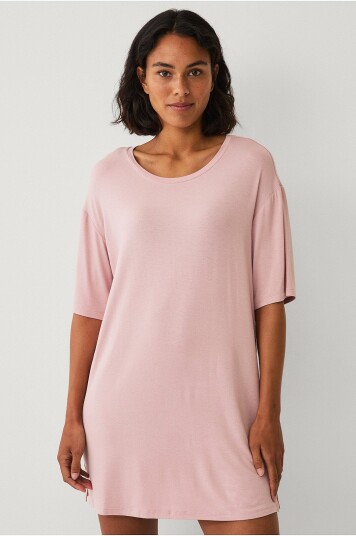 Ellos Collection Nattkjole med stor T Rosa