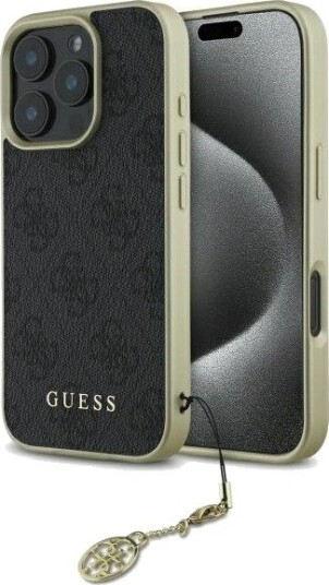 Guess 4G Charms Collection Mobildeksel for iPhone 16 Pro - Svart