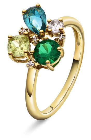 GLAM ring med grønne toner størrelse 48