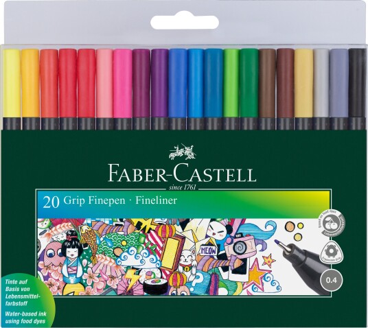 Faber-Castell - Grip Finepens, 20 stk Faber-Castell - Grip Finepens, 20 stk