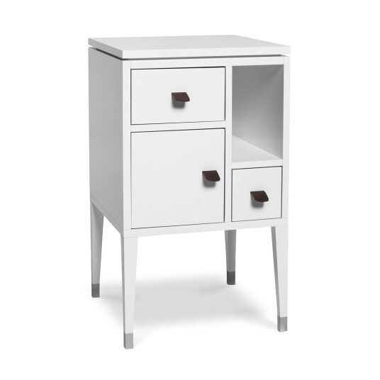 Mavis Abisko Bedside Table Tall Legs White Lacquer