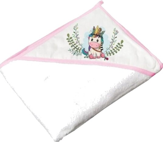 Tega Håndklæde Med Elastisk Trekk Unicorn 100X100 Cm Hvit Dz 008