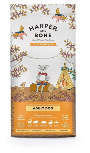Harper And Bone Dog Adult Medium/Large Wild Mountain Tørrfôr (2 kg)