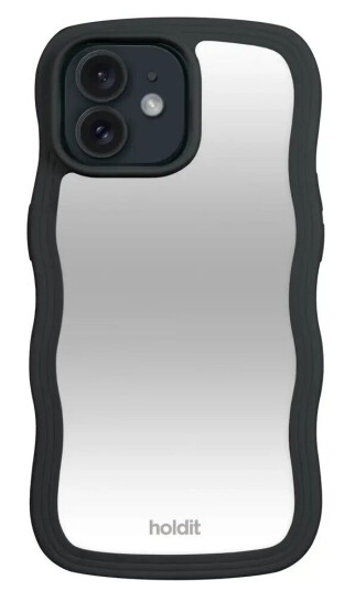 Holdit iPhone 12 / 12 Pro Wavy Deksel - Black / Mirror