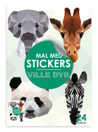Malebok mal med stickers A4 ville dyr