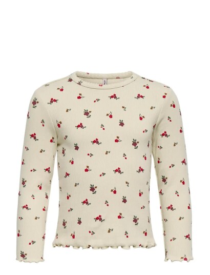 Kids Only Kmgtrinny Aop Ls O Nck Top Jrs Noos Cream 116