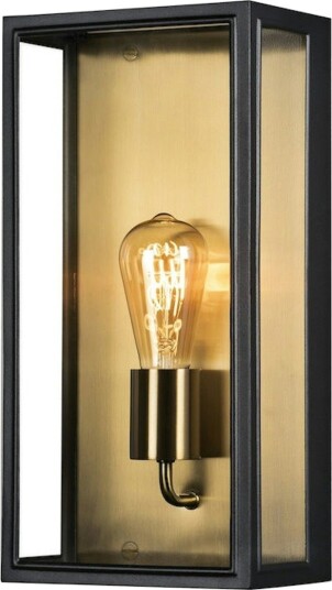Konstsmide Carpi vegglampe E27 svart/messingfarged medium.