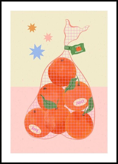 Fresh and Ripe Oranges Poster Plakat / 50x70cm