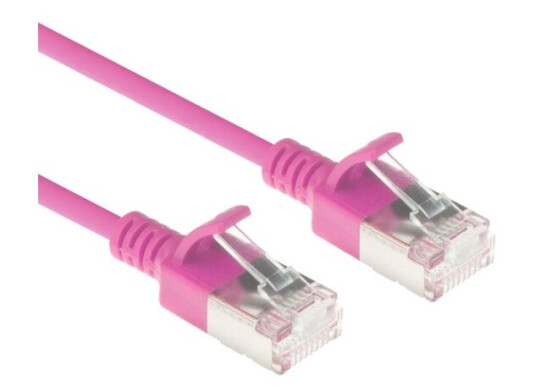 Act Pink 0.15 Meter Lszh U/Ftp Cat6a Datacenter Slimline Patch Cable Snagless With Rj45 Connectors (Dc7430)
