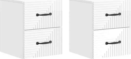  Vegghengt Nattbord 2 pcs Høgglans hvit 34,5 x 33 x 40 cm