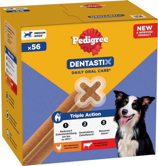 Pedigree Dentastix Dog Tannpleiesnacks For Små Hunder Mellomstore Hunder 56 Stk 5 10 kg 10 25 kg