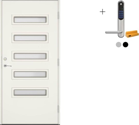 Ytterdør Swedoor Clever-Line+ Hossa med Yale Doorman Classic Home