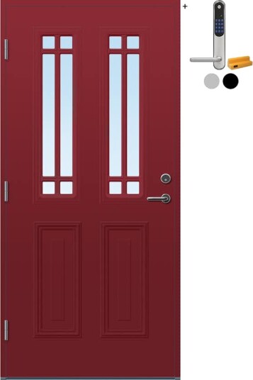 Ytterdør Bygg1 Mandal Klarglass med Yale Doorman Classic Home