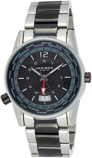 Akribos XXIV Herreklokke AK1021TTB Multi Function Sort/Stål Ø41 mm