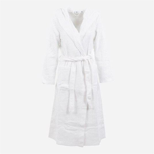 Belmanetti Organic Waffle Robe Hood Long - White
