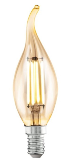 Eglo Led-Filamentlyspære Form: Cf35 E14 4 W Ekvivalent 32 Klasse G Varmt Hvitt Lys 2200 K Ravgul