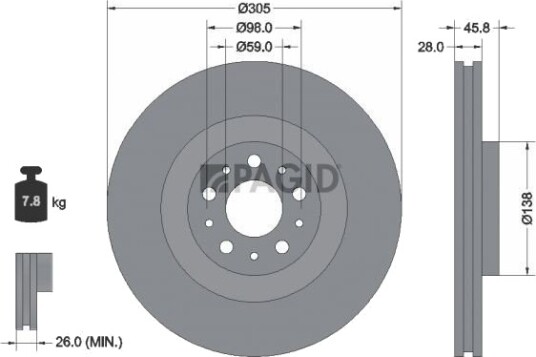PAGID 55376NC Bremseskive PAGID 55376NC Bremseskive