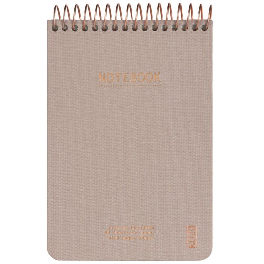 Notatbok m/spiral Kozo premium A6 Sand