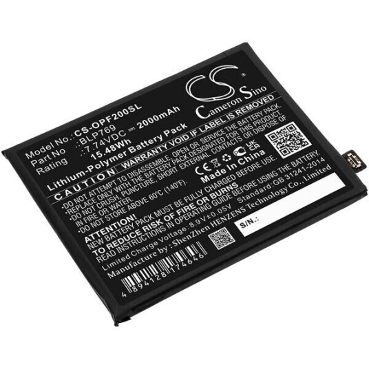 OPPO PDEM10 batteri (2000 mAh 7.74 V, Sort)