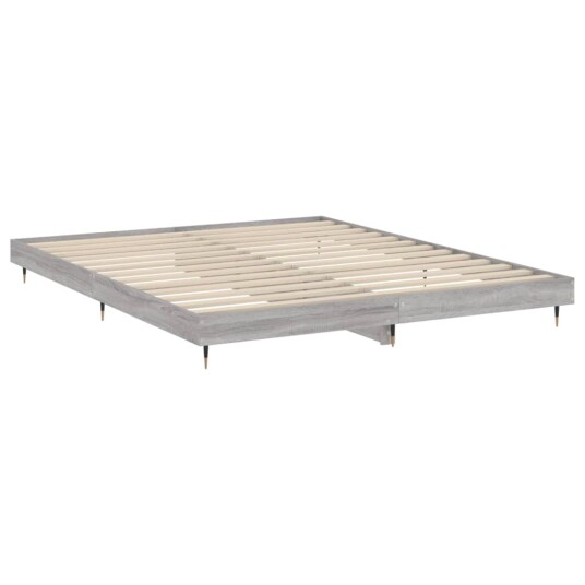 vidaXL Sengeramme grå sonoma 200x200 cm konstruert tre vidaXL Sengeramme grå sonoma 200x200 cm konstruert tre