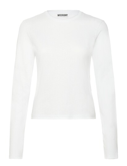 Weekday Slim Long Sleeved Cotton Top White L