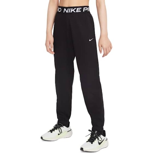 Nike Pro Dri FIT Fleece Joggers Jente Black/Black/Black L 12 13