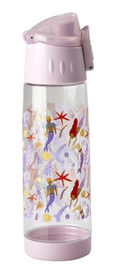 RICE Drikkeflaske i plast for barn med havfruetrykk Lavendel 500 ml RICE Drikkeflaske i plast for barn med havfruetrykk Lavendel 500 ml