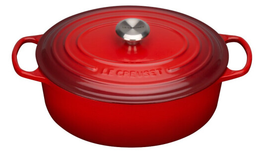 Le Creuset Signature støpejernsgryte oval 31 cm 6,3L rødt Le Creuset Signature støpejernsgryte oval 31 cm 6,3L rødt