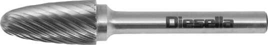Diesella Fresespiss HM Ø8x18 mm form F (Single cut) med Ø6 mm skaft