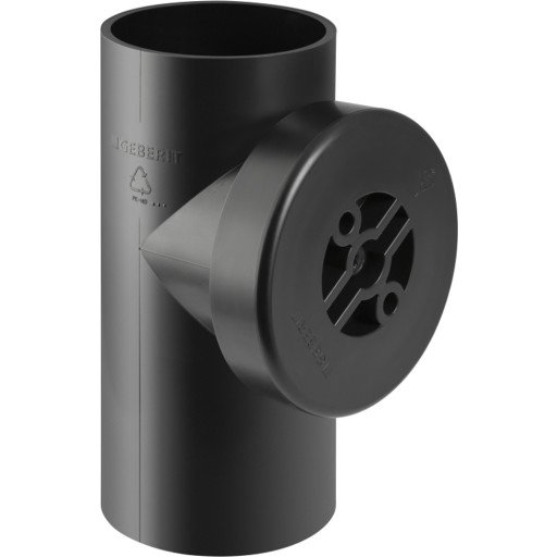 Geberit Overvanns- og Drensrør med Dæksel 63mm 90° Plast