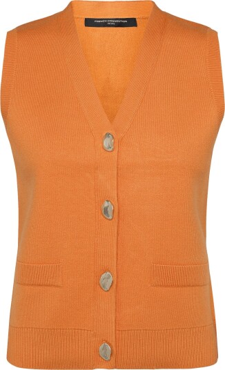 French Connection Missy Knit Waistcoat   Orange   XL