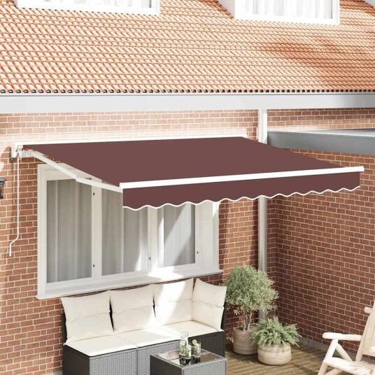 Markiseramme Brun 250 x 200 cm Polyester med PU belegg
