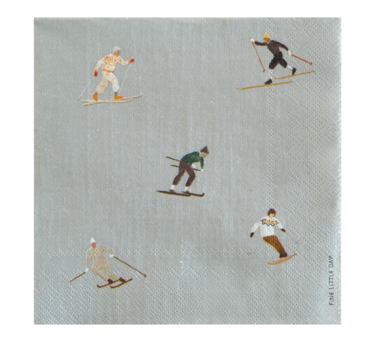 Fine Little Day Skiers servietter 33x33 cm grå