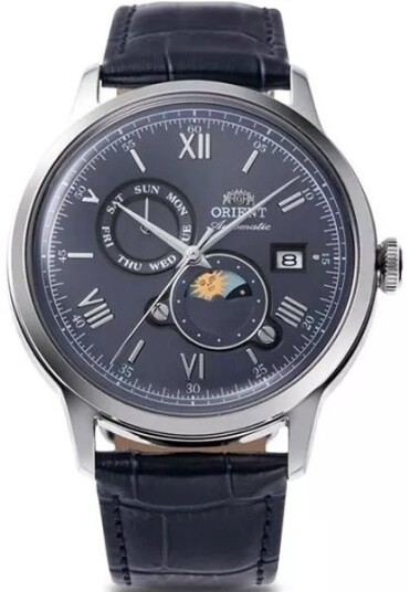 Orient Herreklokke RA AK0806L30B Bambino Blå/Lær Ø41.5 mm