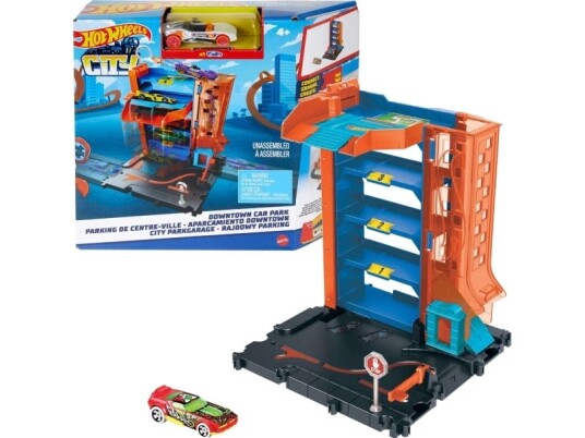 Hot Wheels City Downtown Garage Kjøretøy Og Banesett 4 År Plast Flerfarget